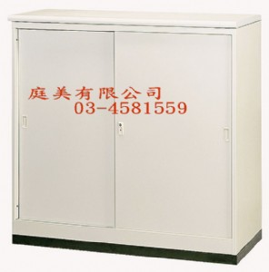 TMJ124-05 4尺拉門隔間櫃(灰白色/木紋) 11
